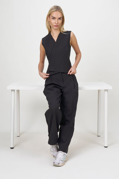 Ori Pleated Wide Leg Scrub Pants