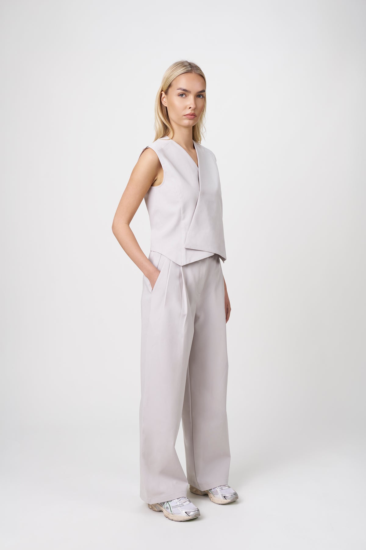 Ori Pleated Wide Leg Scrub Pants
