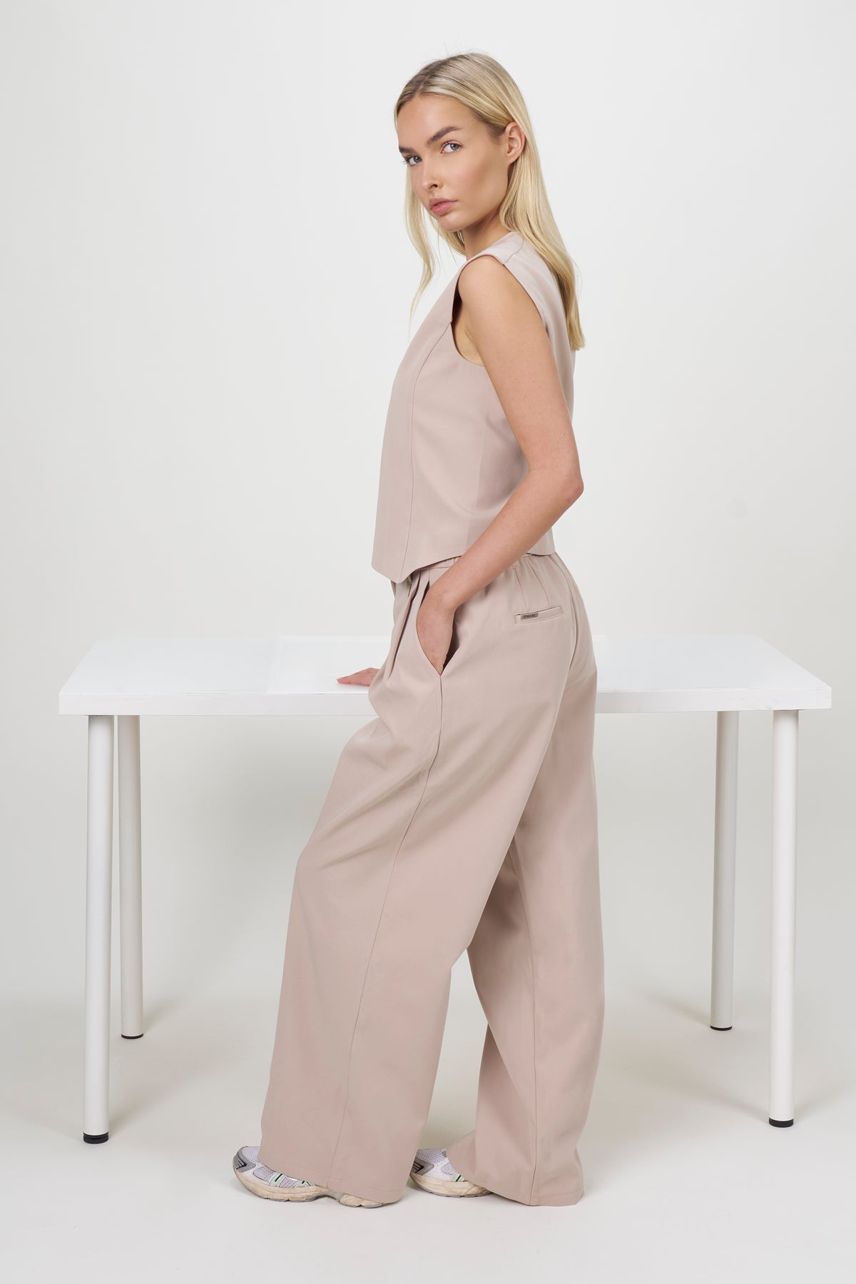 Ori Pleated Wide Leg Scrub Pants