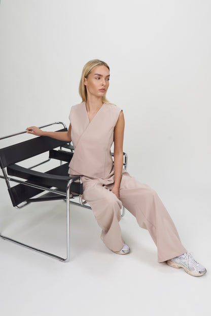 Ori Pleated Wide Leg Scrub Pants