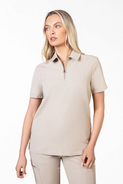 Kiro Zip Neck Polo Scrub Womens NewGen