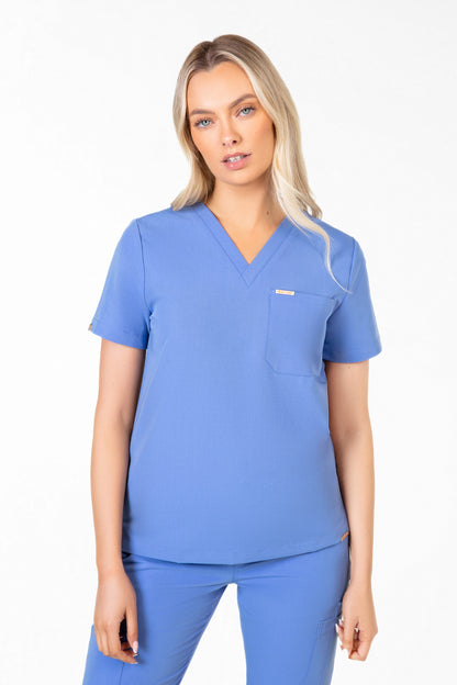 Kaizen V Neck One Pocket Scrub Top Womens