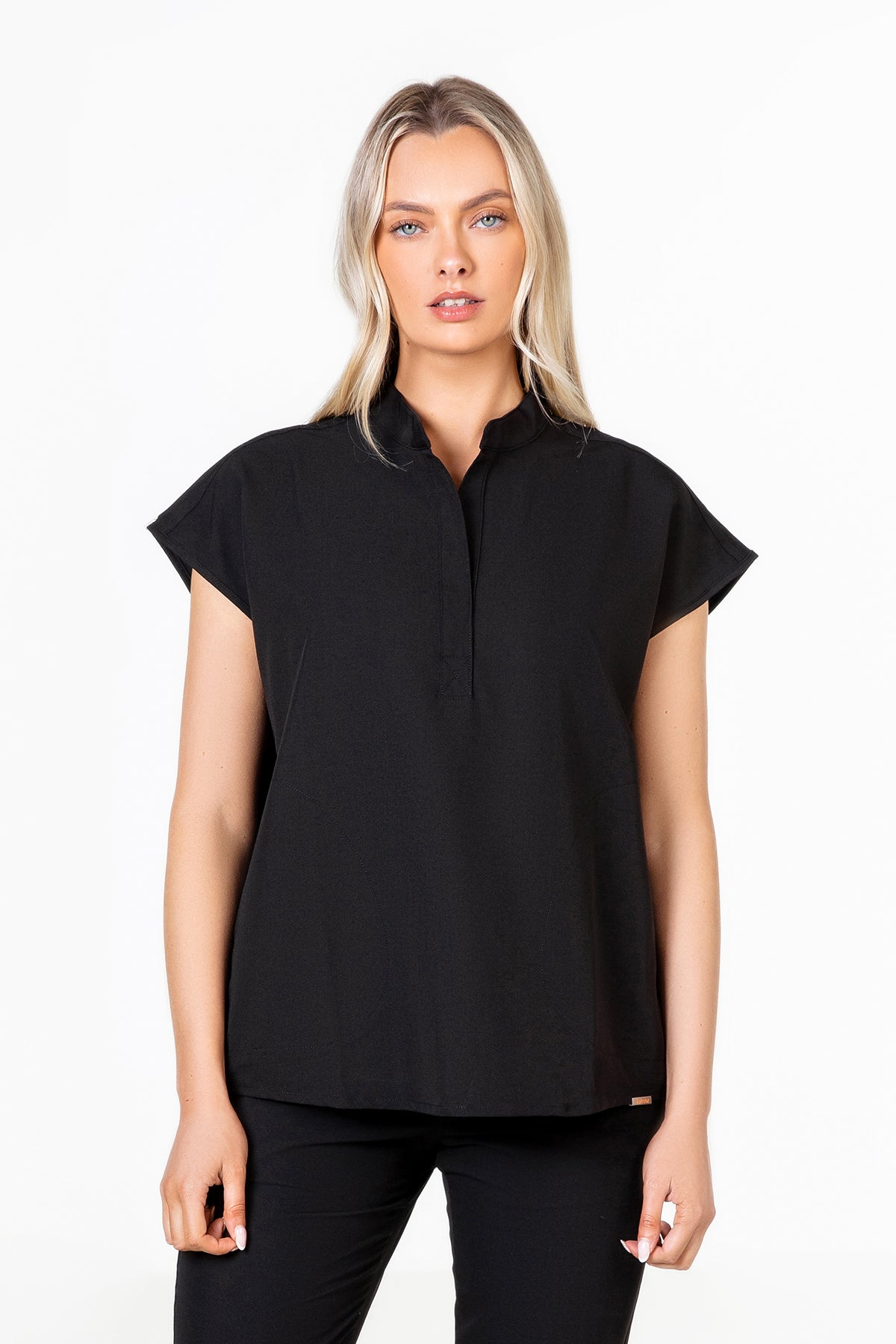 Mandarin Womens Collar Scrub Top