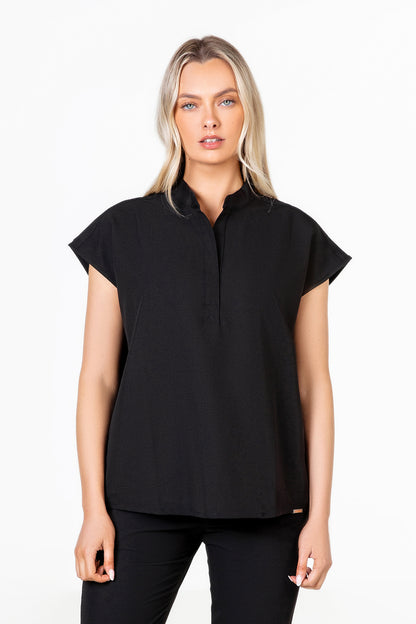 Mandarin Womens Collar Scrub Top