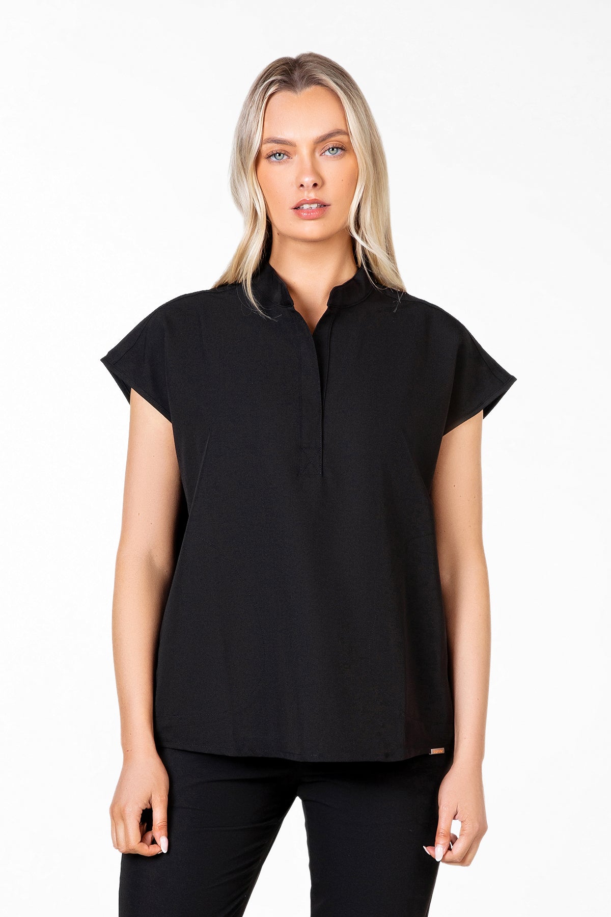 Mandarin Womens Collar Scrub Top