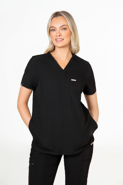 Tasca Women's V Neck Four pockets Scrub With Invisible Side Pockets