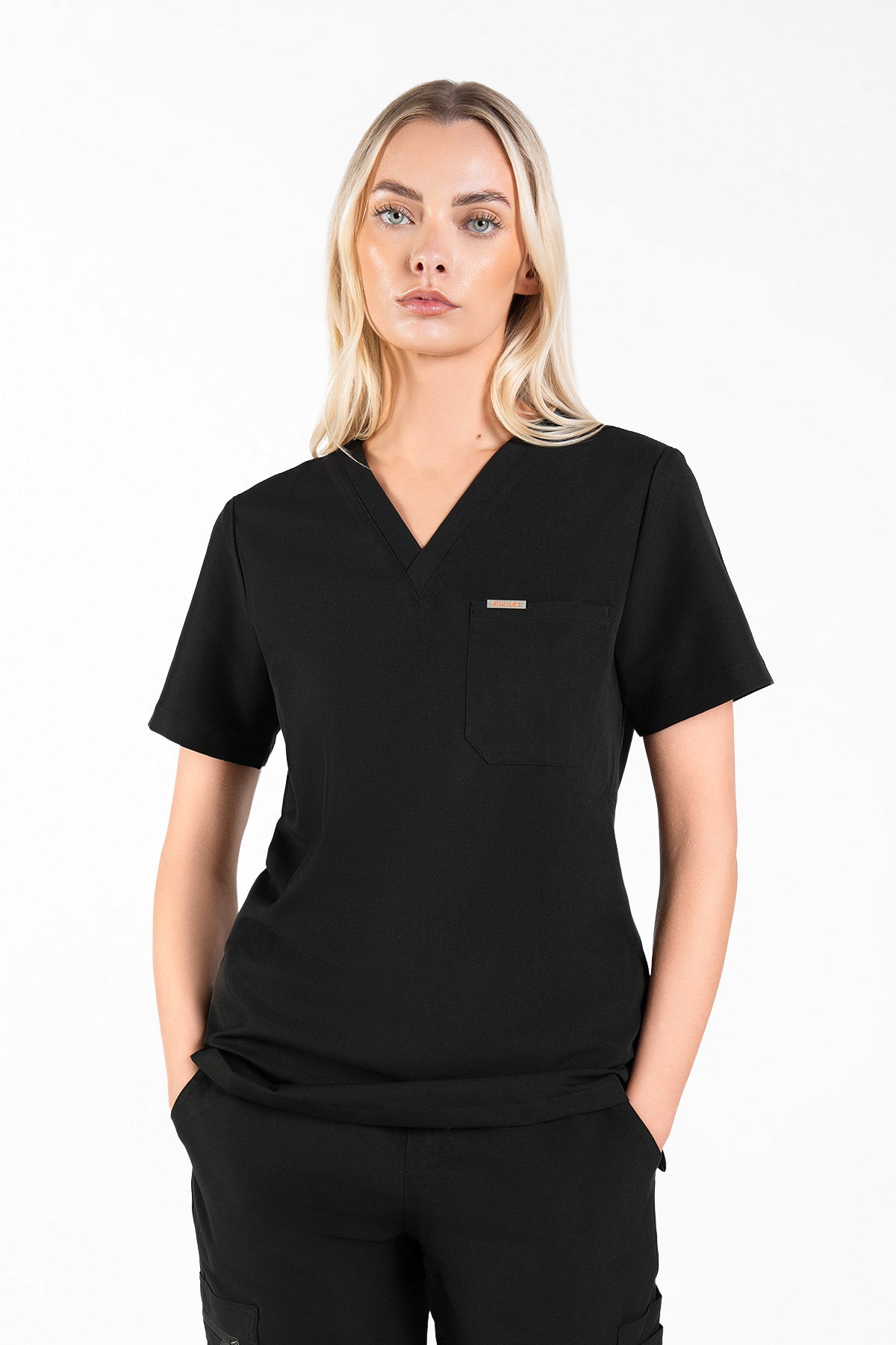 Kaizen V Neck One Pocket Scrub Top Womens