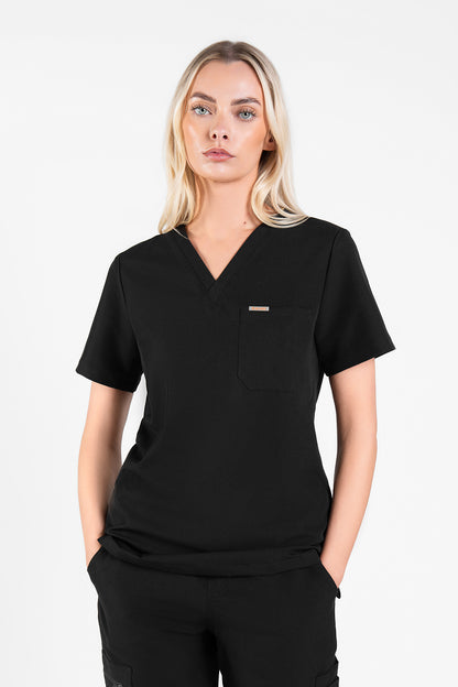 Kaizen V Neck One Pocket Scrub Top Womens