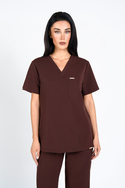 Kaizen V Neck One Pocket Scrub Top Womens