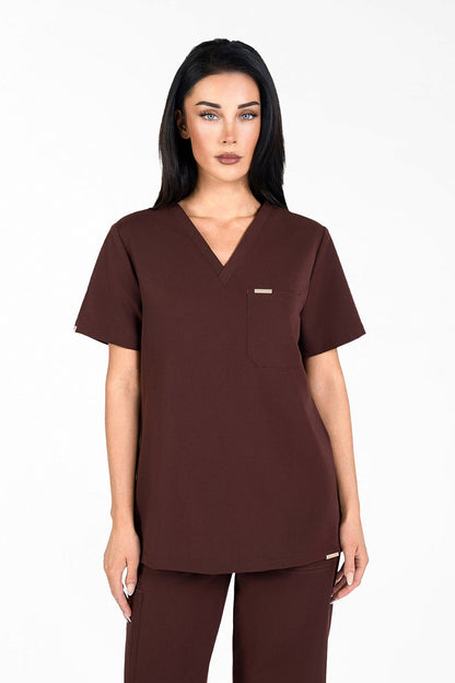 Kaizen V Neck One Pocket Scrub Top Womens