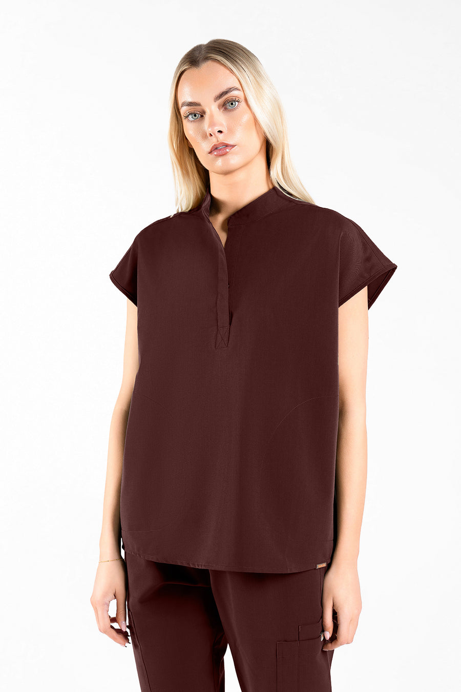 Mandarin Womens Collar Scrub Top