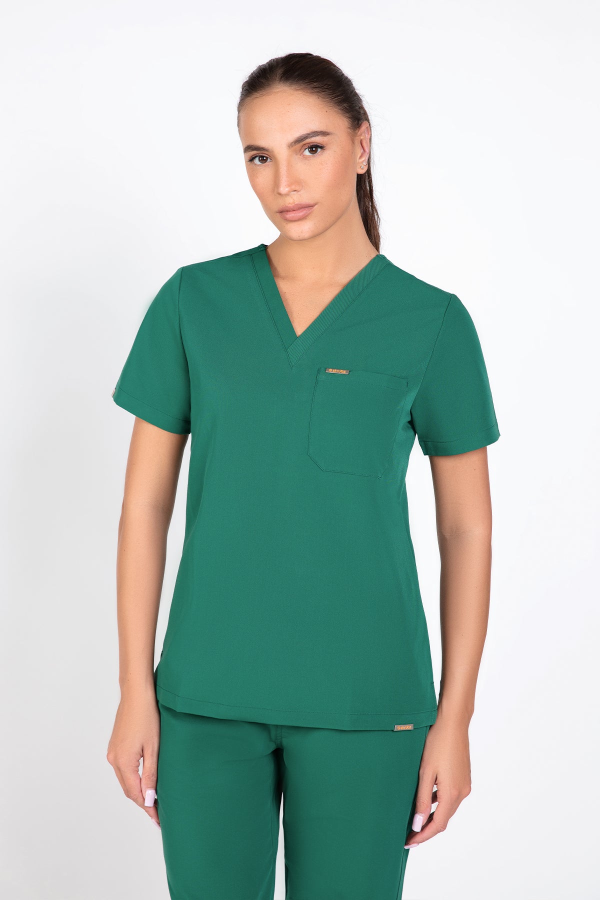 Kaizen V Neck One Pocket Scrub Top Womens