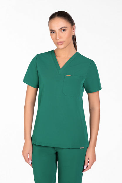 Kaizen V Neck One Pocket Scrub Top Womens