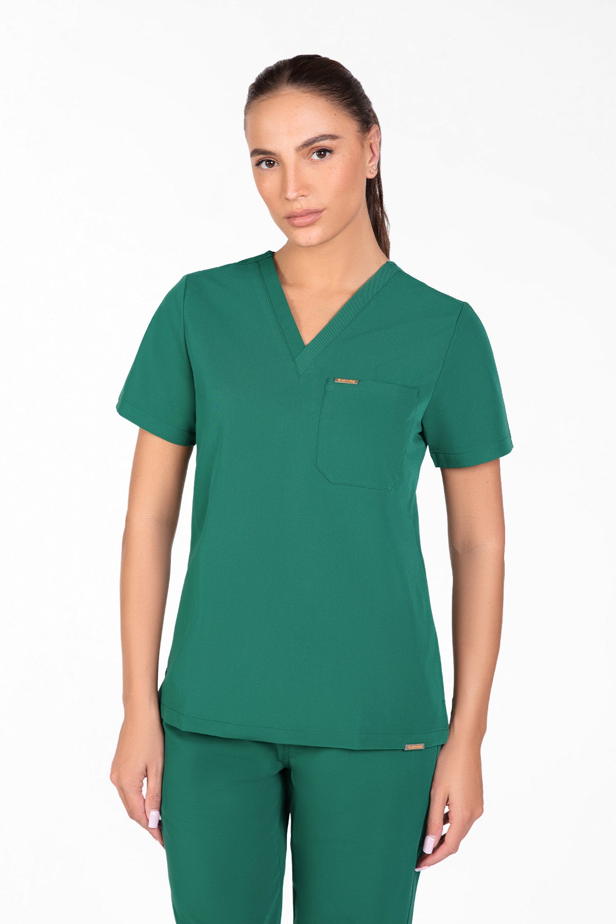 Kaizen V Neck One Pocket Scrub Top Womens