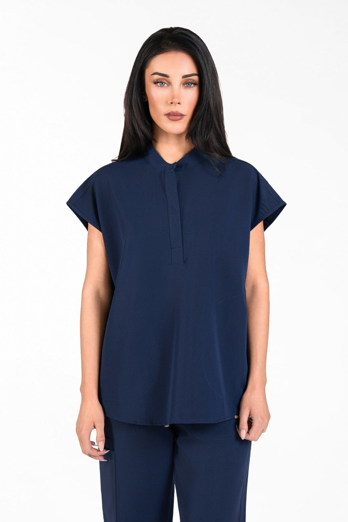 Mandarin Womens Collar Scrub Top