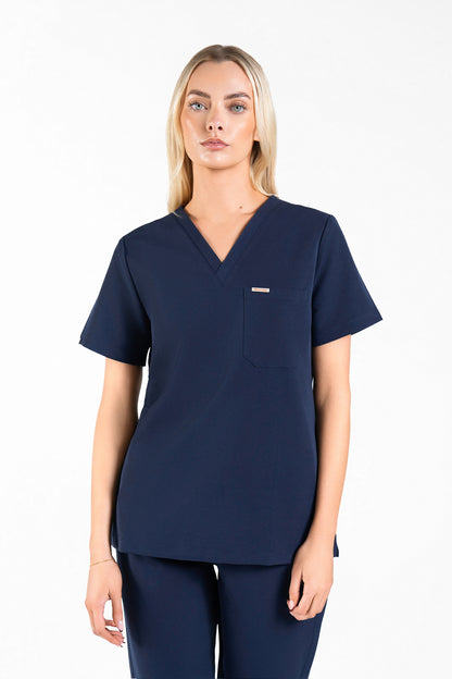 Kaizen V Neck One Pocket Scrub Top Womens