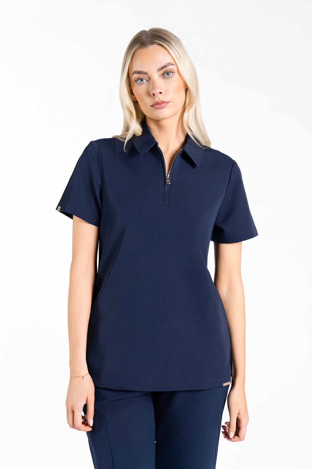 Kiro Zip Neck Polo Scrub Womens NewGen