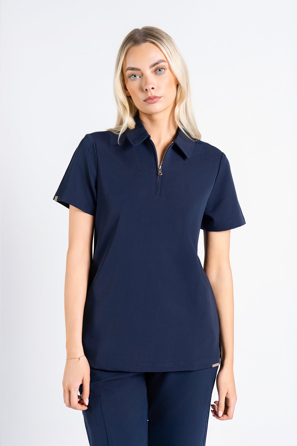 Kiro Zip Neck Polo Scrub Womens NewGen