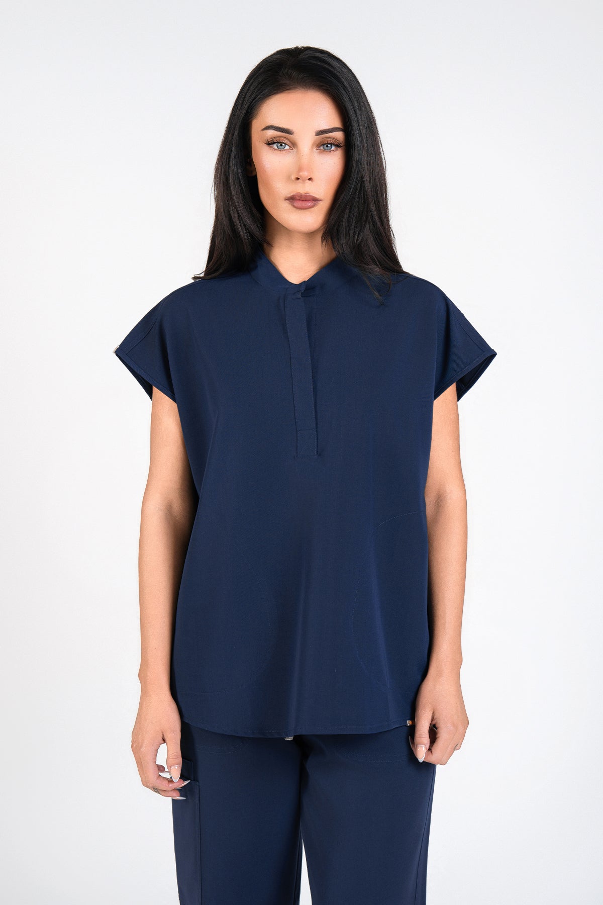 Mandarin Womens Collar Scrub Top