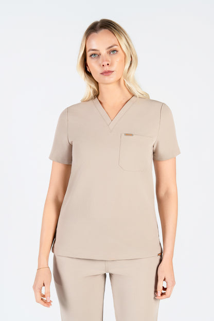 Kaizen V Neck One Pocket Scrub Top Womens