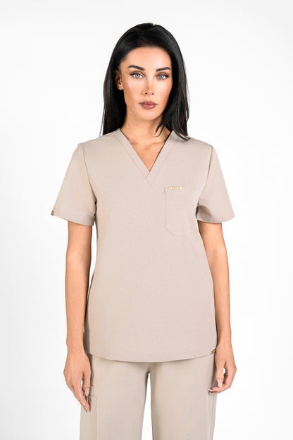 Kaizen V Neck One Pocket Scrub Top Womens