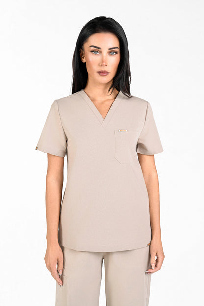 Kaizen V Neck One Pocket Scrub Top Womens