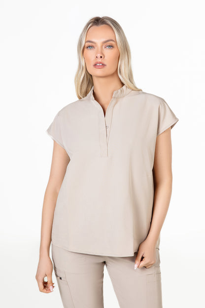 Mandarin Womens Collar Scrub Top