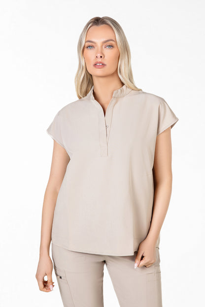 Mandarin Womens Collar Scrub Top