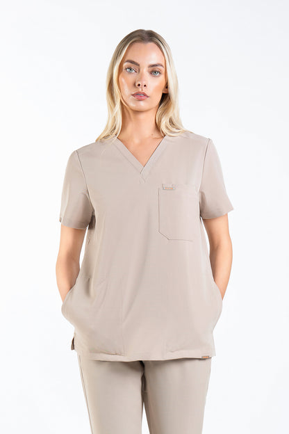 Tasca Women's V Neck Four pockets Scrub With Invisible Side Pockets