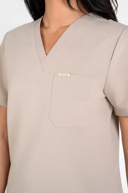 Kaizen V Neck One Pocket Scrub Top Womens