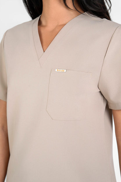Kaizen V Neck One Pocket Scrub Top Womens