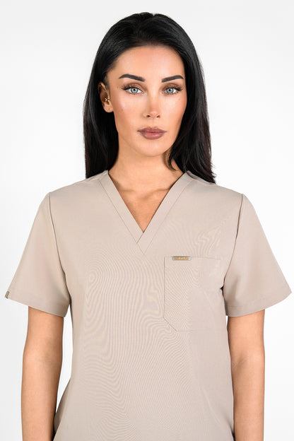 Kaizen V Neck One Pocket Scrub Top Womens