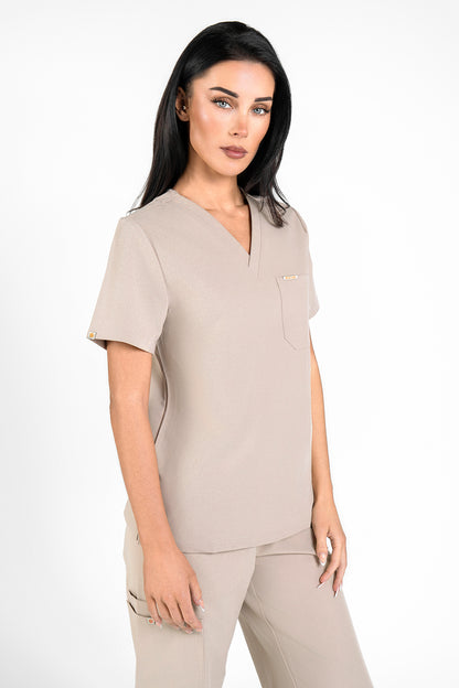 Kaizen V Neck One Pocket Scrub Top Womens