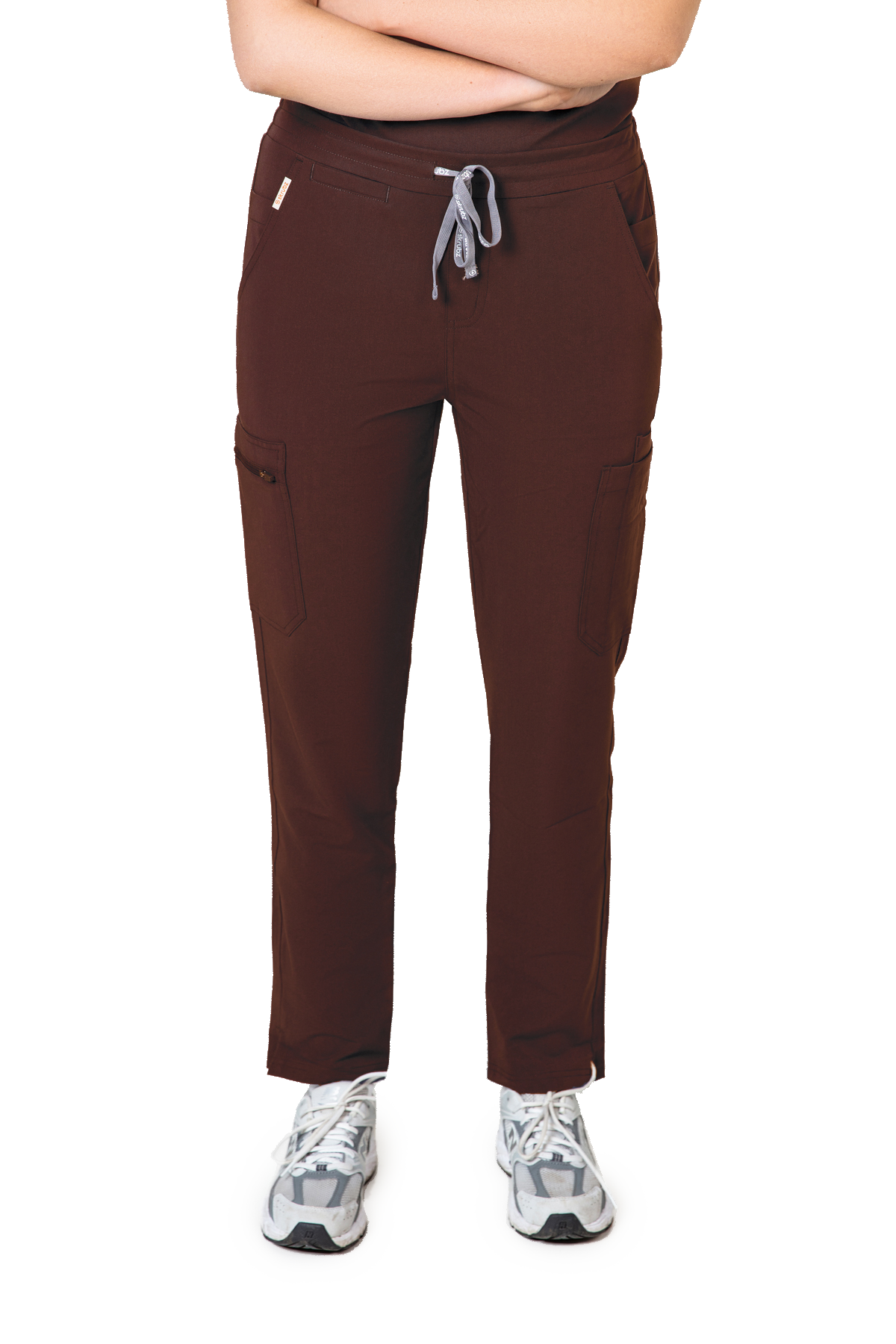 Hachiko Cargo Scrub pants 9 Pockets Womens NewGen - Chocolate Brown, XL