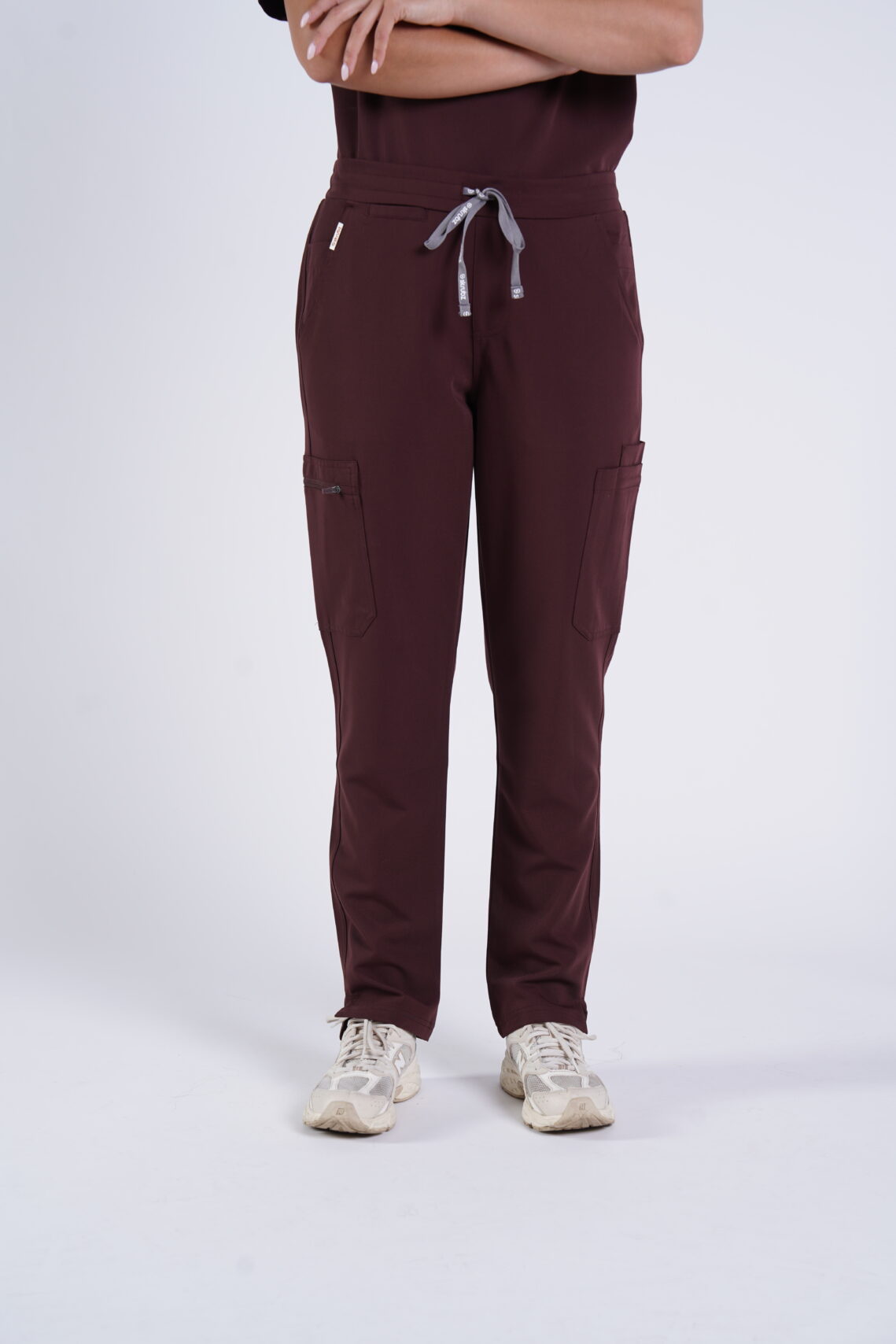 Hachiko Cargo Scrub pants 9 Pockets Womens NewGen - Chocolate Brown, XL