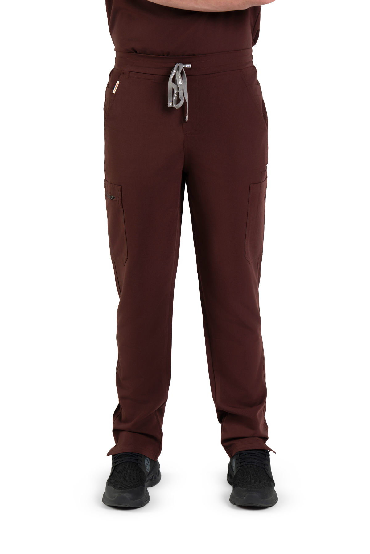 Hachiko Cargo Scrub pants 9 Pockets Mens - Chocolate Brown, XL