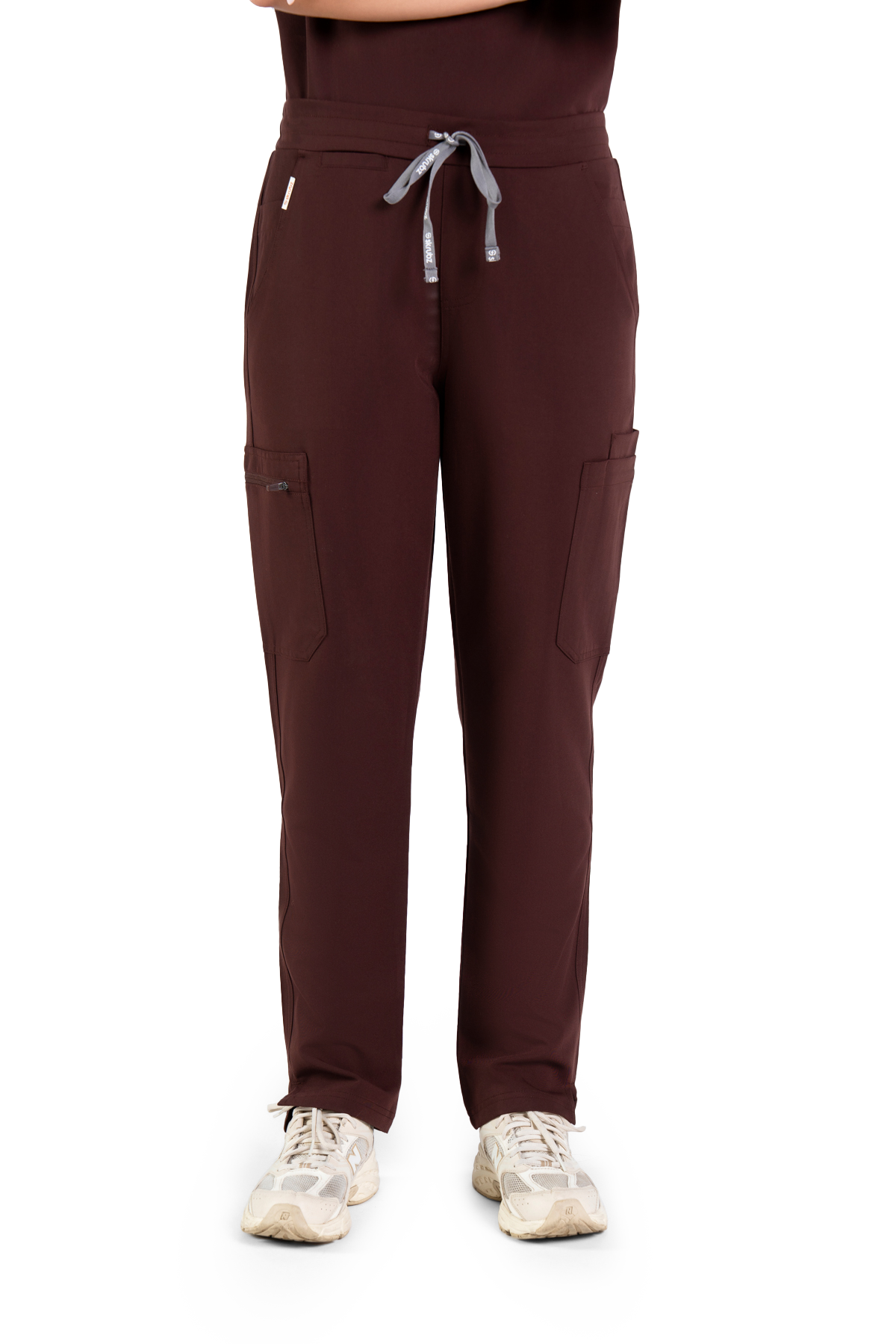 Hachiko Cargo Scrub pants 9 Pockets Womens NewGen - Chocolate Brown, XL