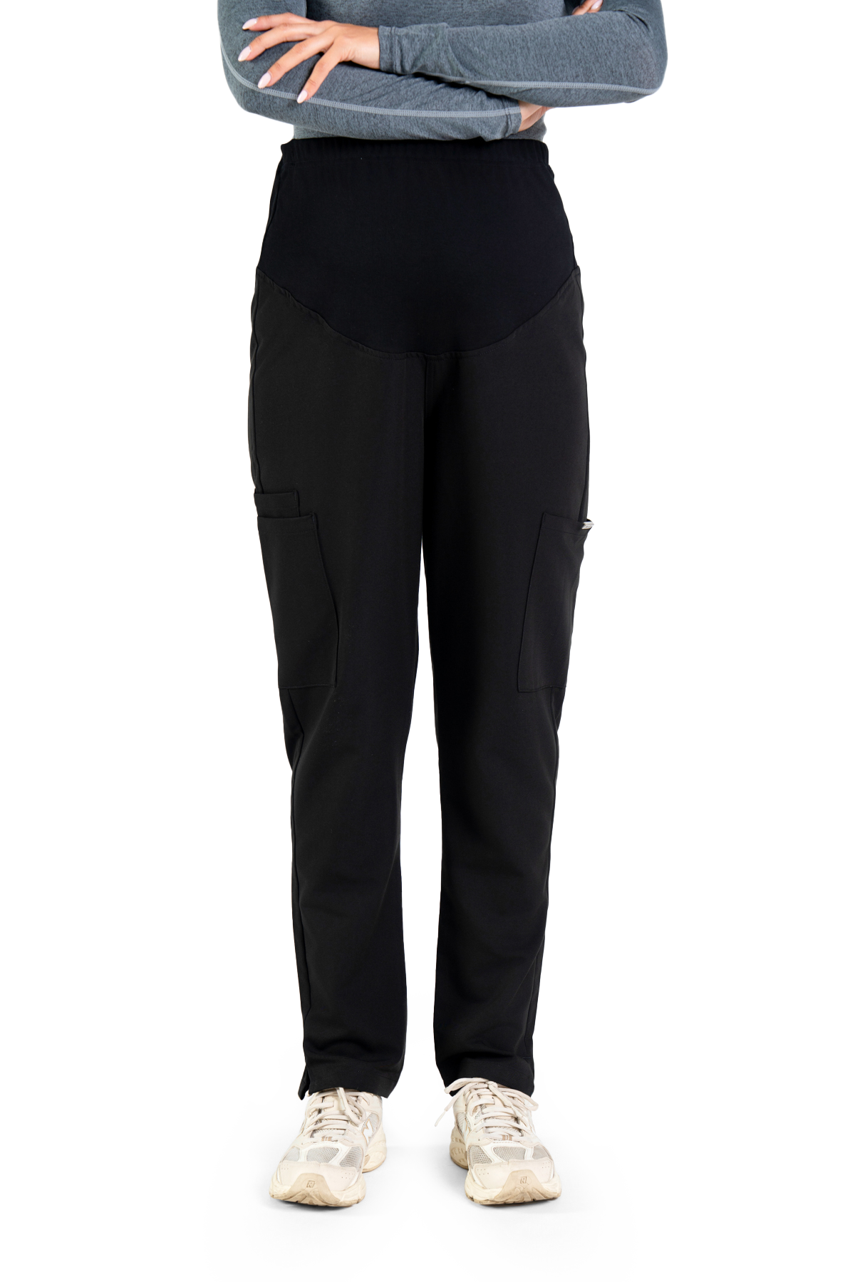 Kanji Women's Maternity Pants With Side Pockets - Black, XL