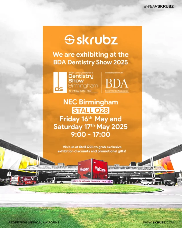 Join Skrubz at the BDA British Dental Conference & Dentistry Show Birmingham 2025
📍 NEC Birmingham | Stall Q28
📅 16–17 May 2025 - 9:00 to 17:00

Visit us at Stall Q28 to grab exclusive exhibition deals and promotional gifts!

#BDCDS2025 #Skrubz #NECBirmingham #DentistryShow #BDA #scrubs #BDCDS